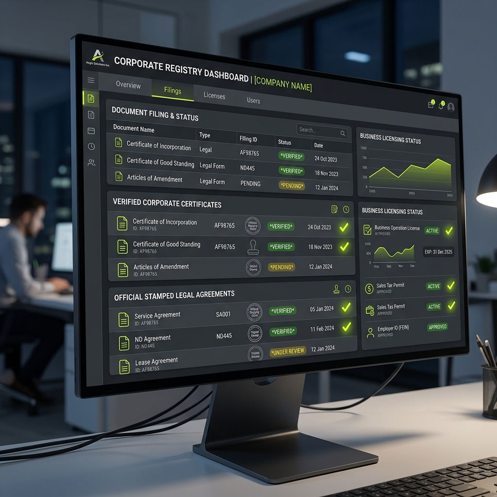 Company Registration & Legal Filing Dashboard